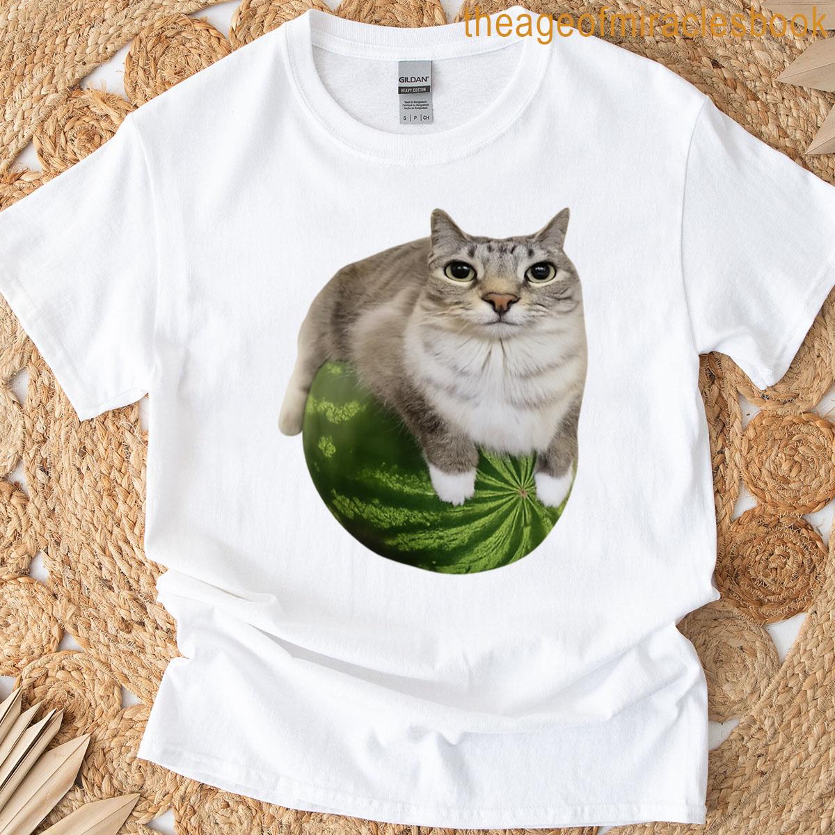 Watermelon Cat Silly Cat Meme T-shirt