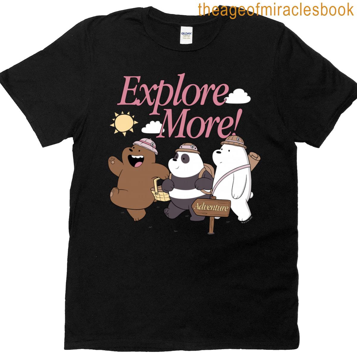 We Bare Bears Explore More Bears Hiking Cartoon T-shirt