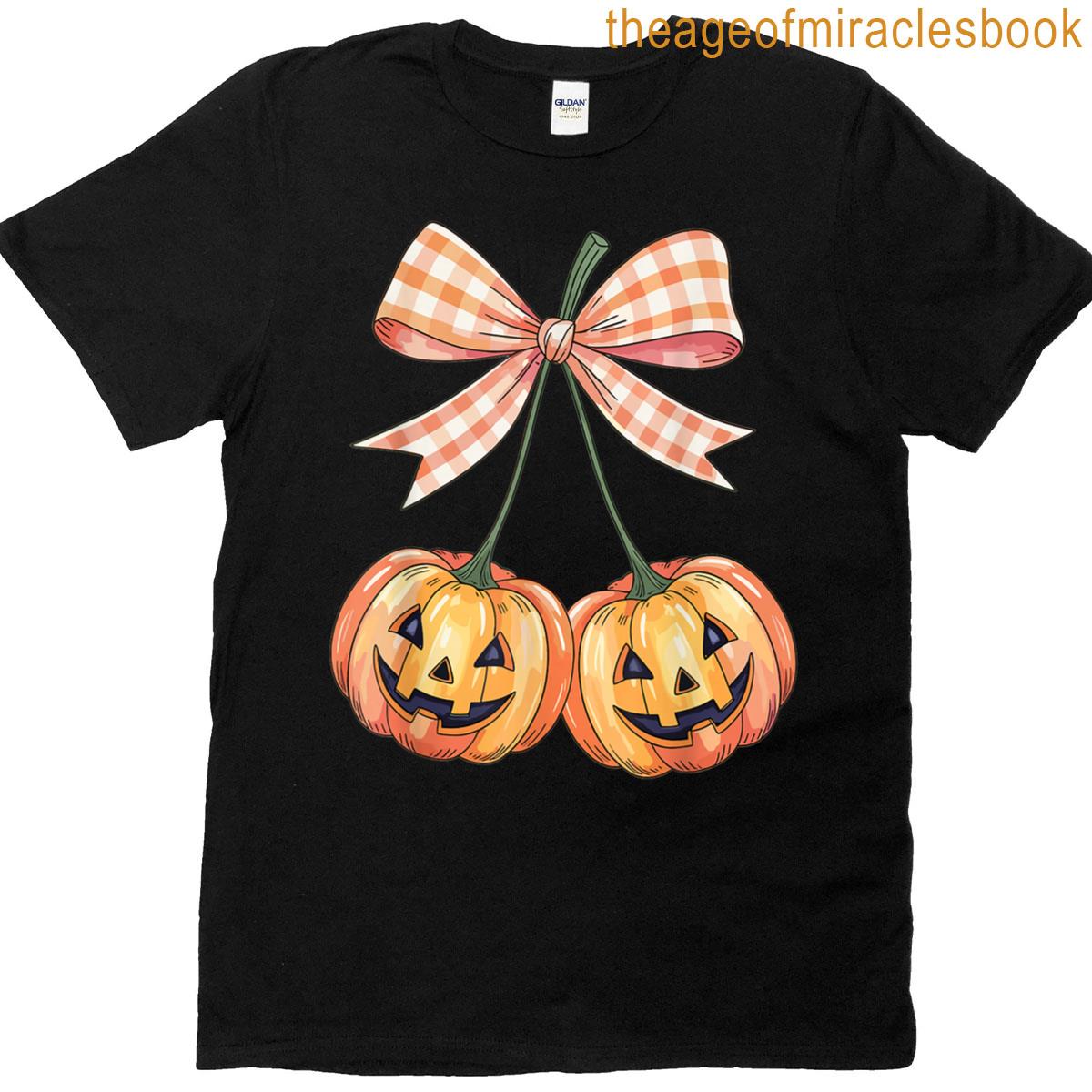 Cute Halloween Cherries Pumpkin T-shirt