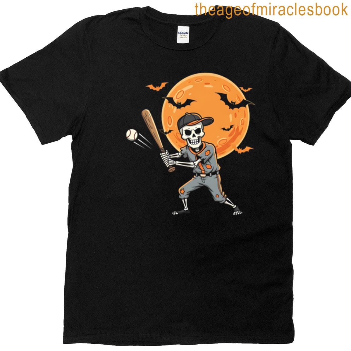 Halloween Baseball Skeleton Halloween T-shirt