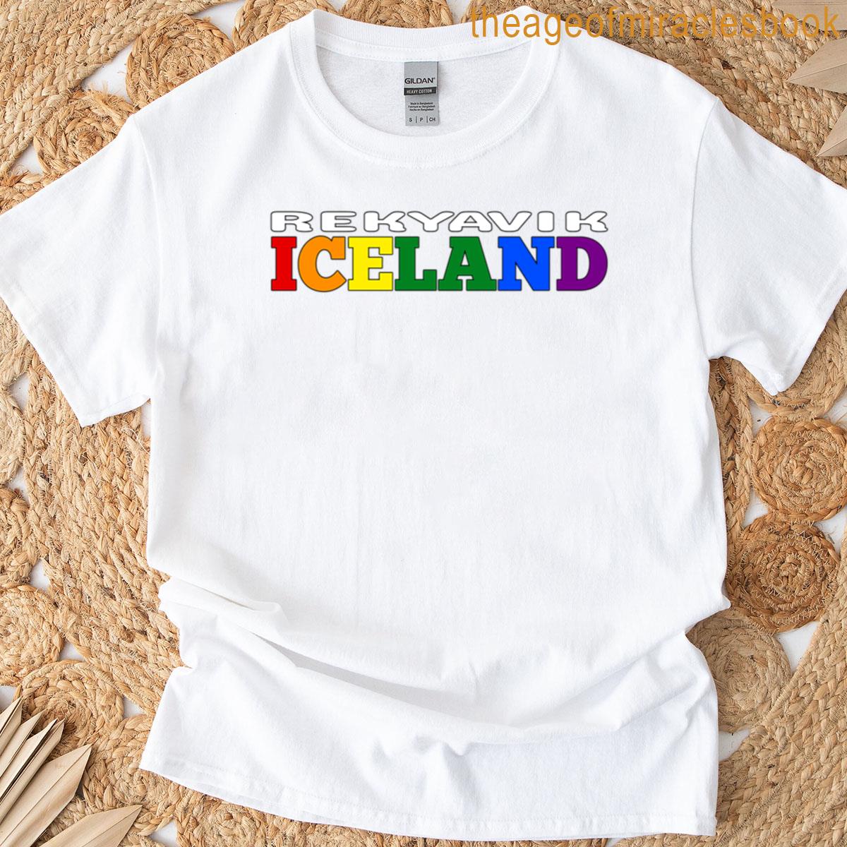 Rekyavik Iceland Pride Outlined Text T-shirt
