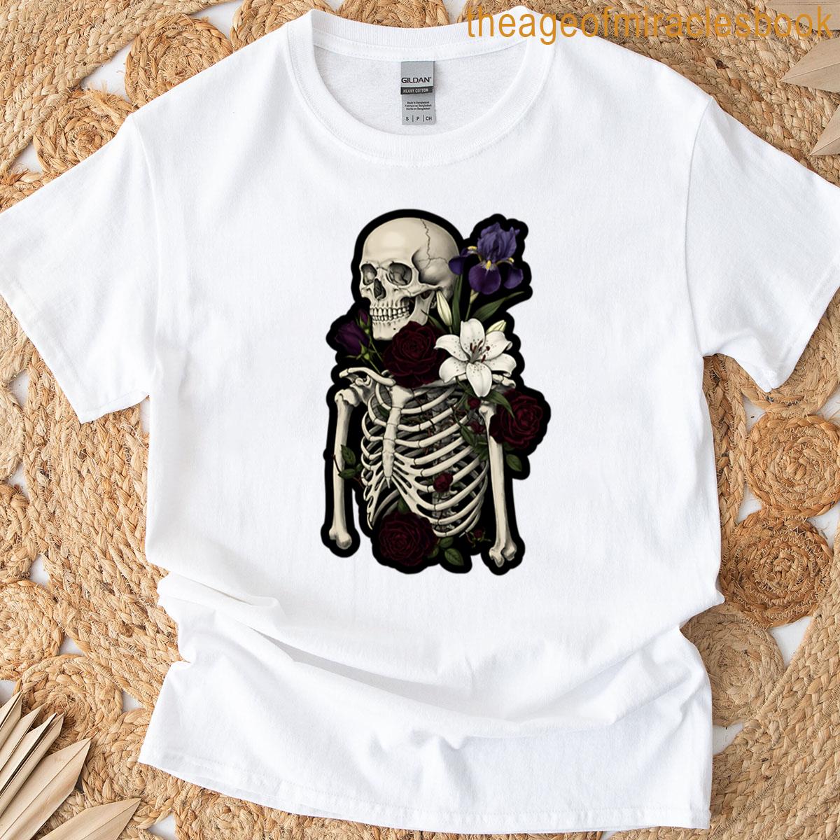 Skeleton Botanical Art Print T-shirt