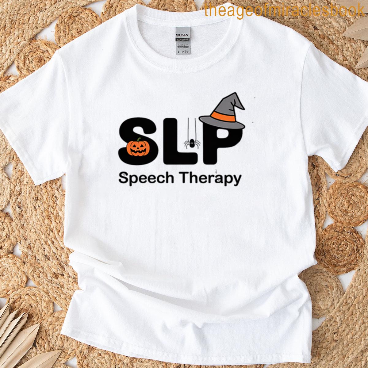 Speech Therapy Halloween Spooky Slp Ghosts Pumpkins T-shirt