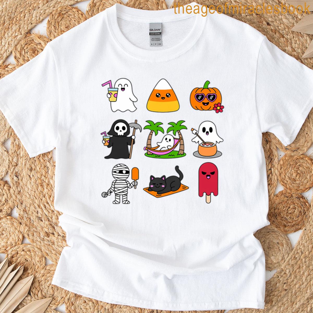 Summerween Ghost Pumpkin Halloween Spooky Summer Trip T-shirt