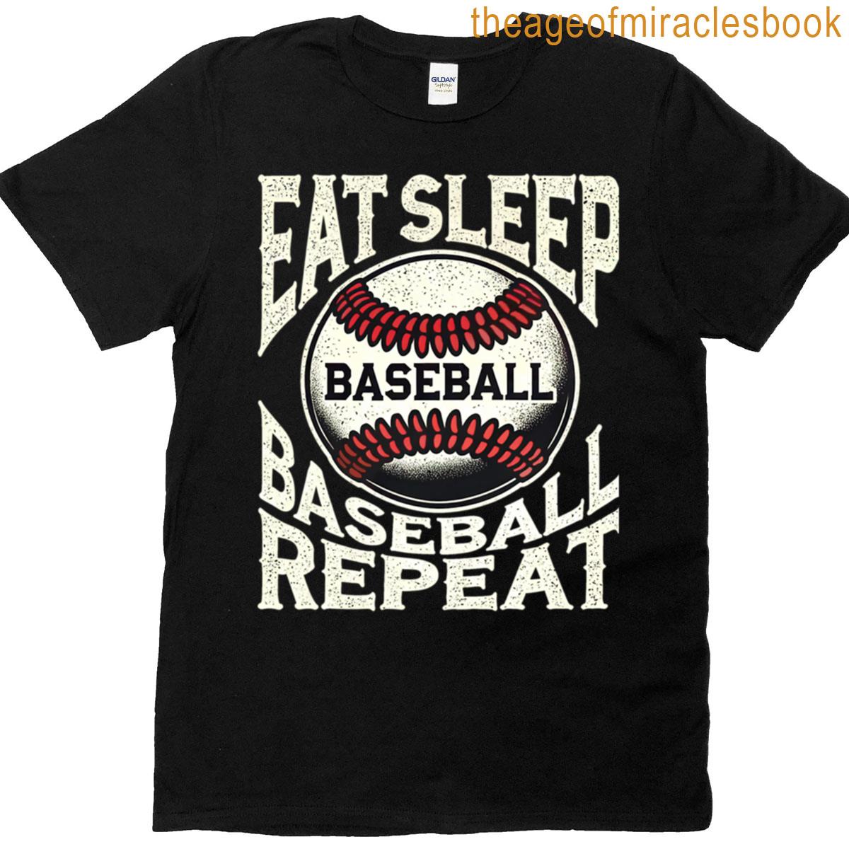 Eat Sleep Baseball Repeat Vintage Distressed T-shirt