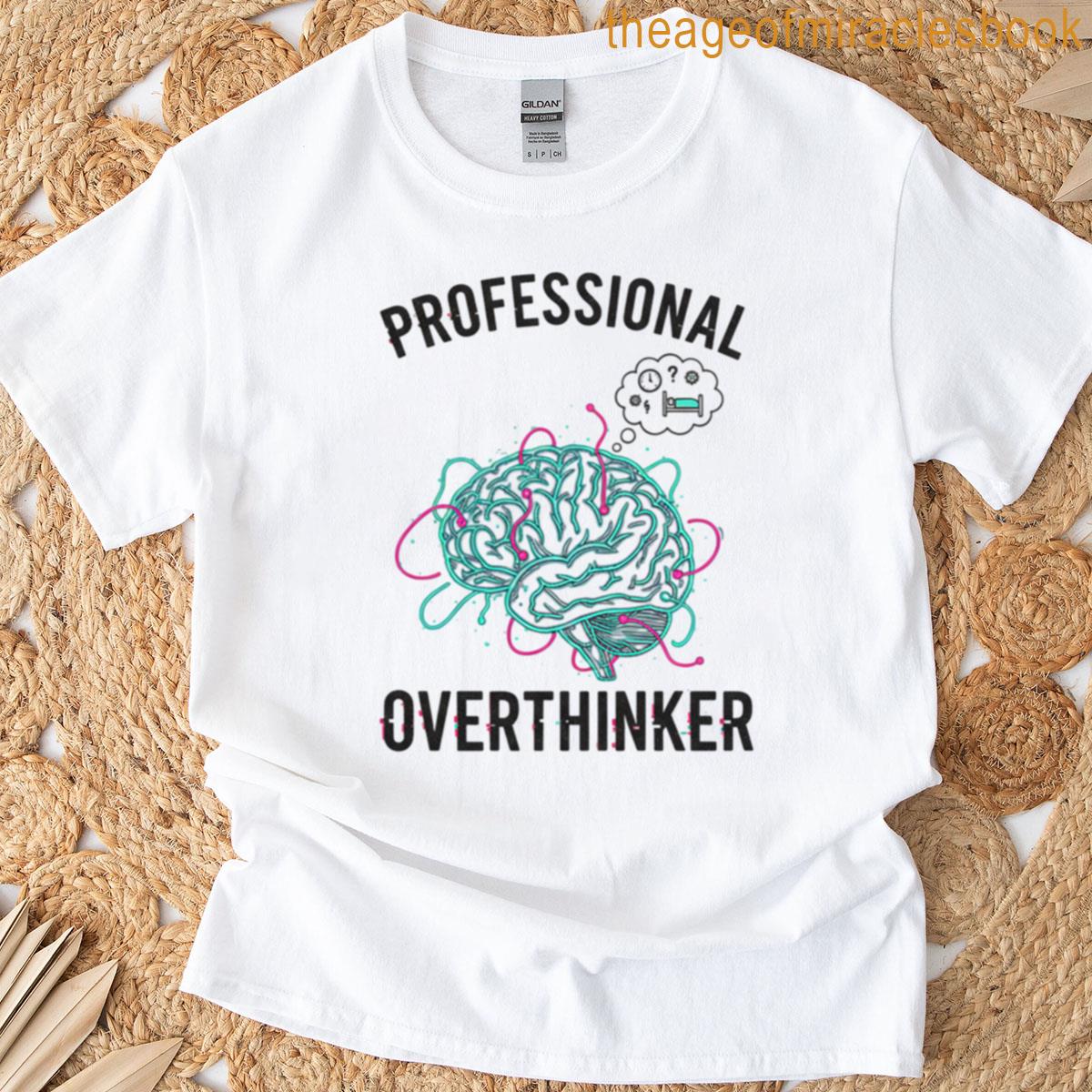 Professional Overthinker Brain Logo Design T-shirt