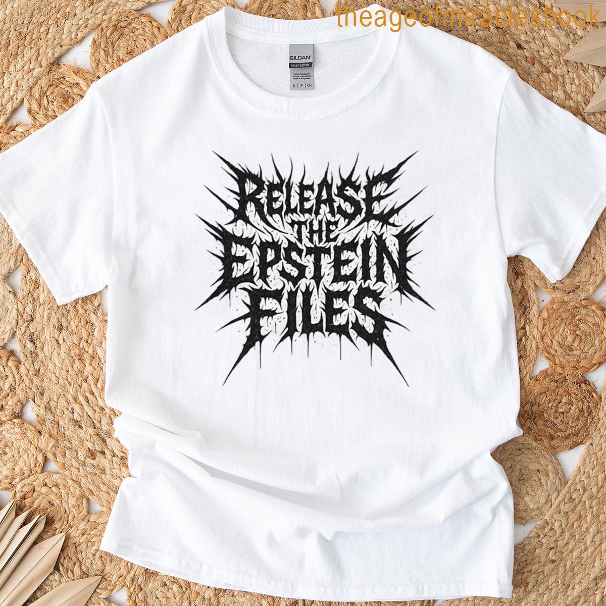 Release The Epstein Files Deathcore Logo Text T-shirt