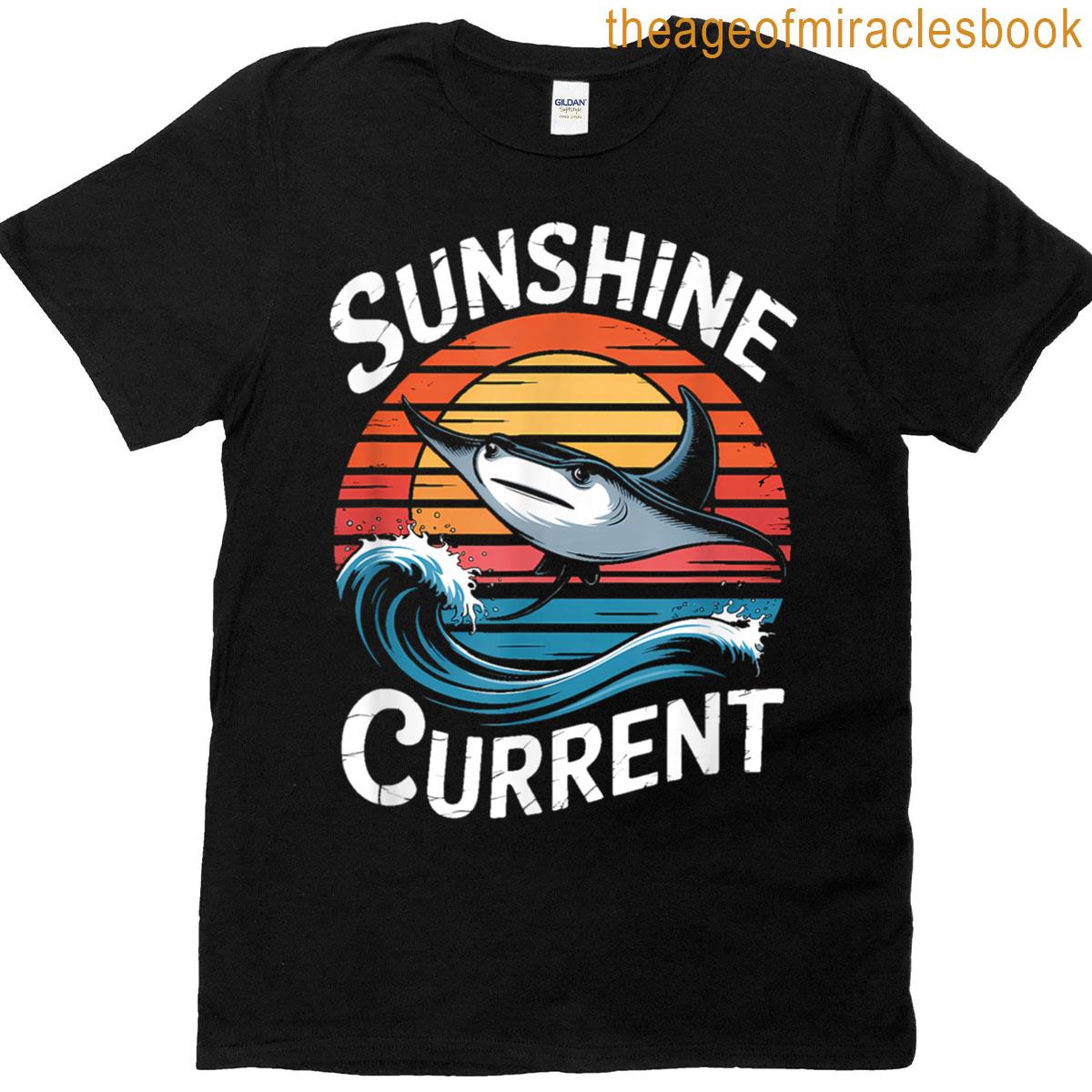 Sunshine Stingray Current – Retro Ocean Life T-shirt