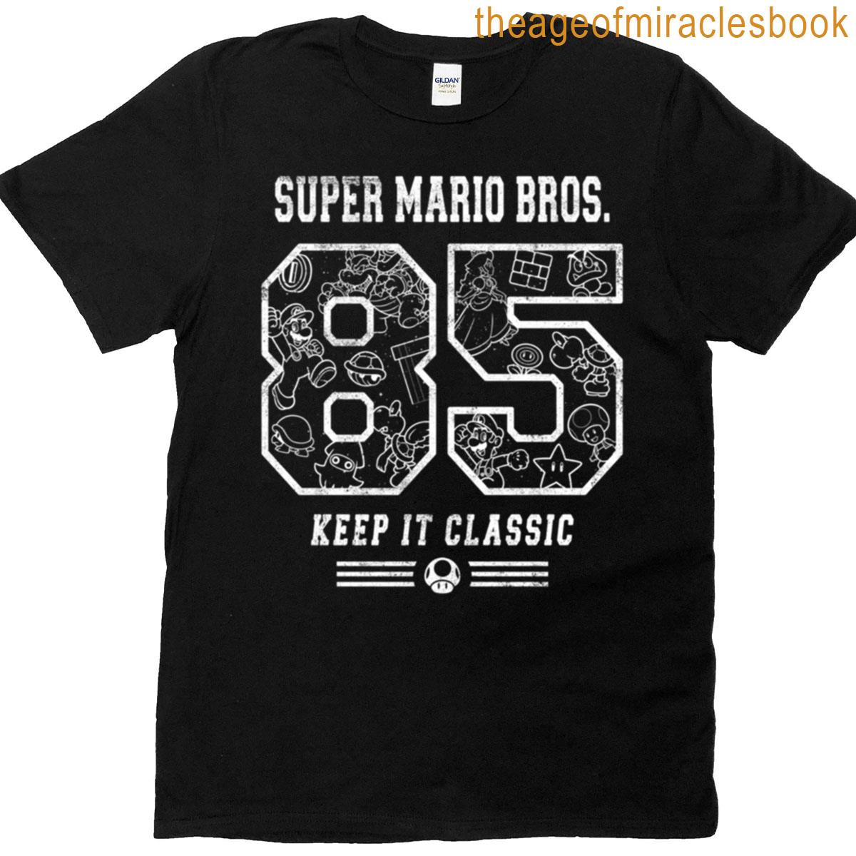 Super Mario Bros Keep It Red Collage 85 Collegiate T-shirt