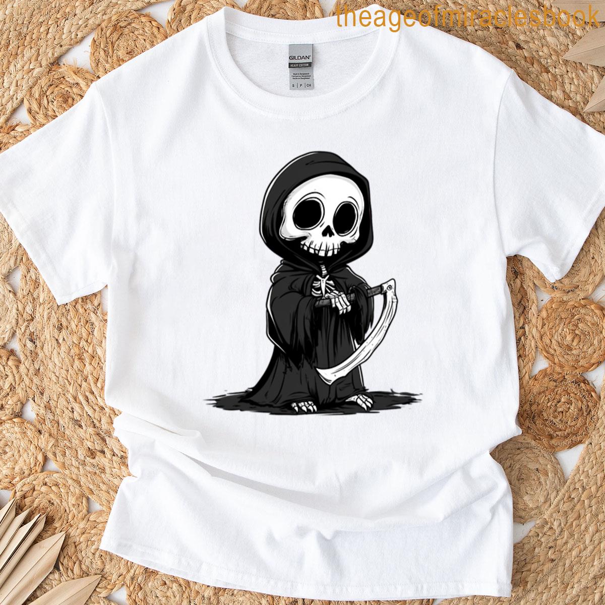 Grim Reaper Spooky Halloween Design T-shirt