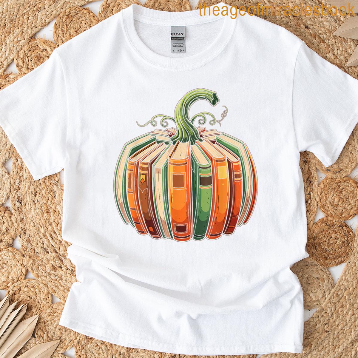 Halloween Teacher Fall Pumpkin Fall Book T-shirt