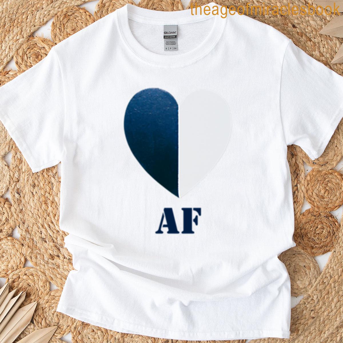 Af Blue White Painted Heart T-shirt
