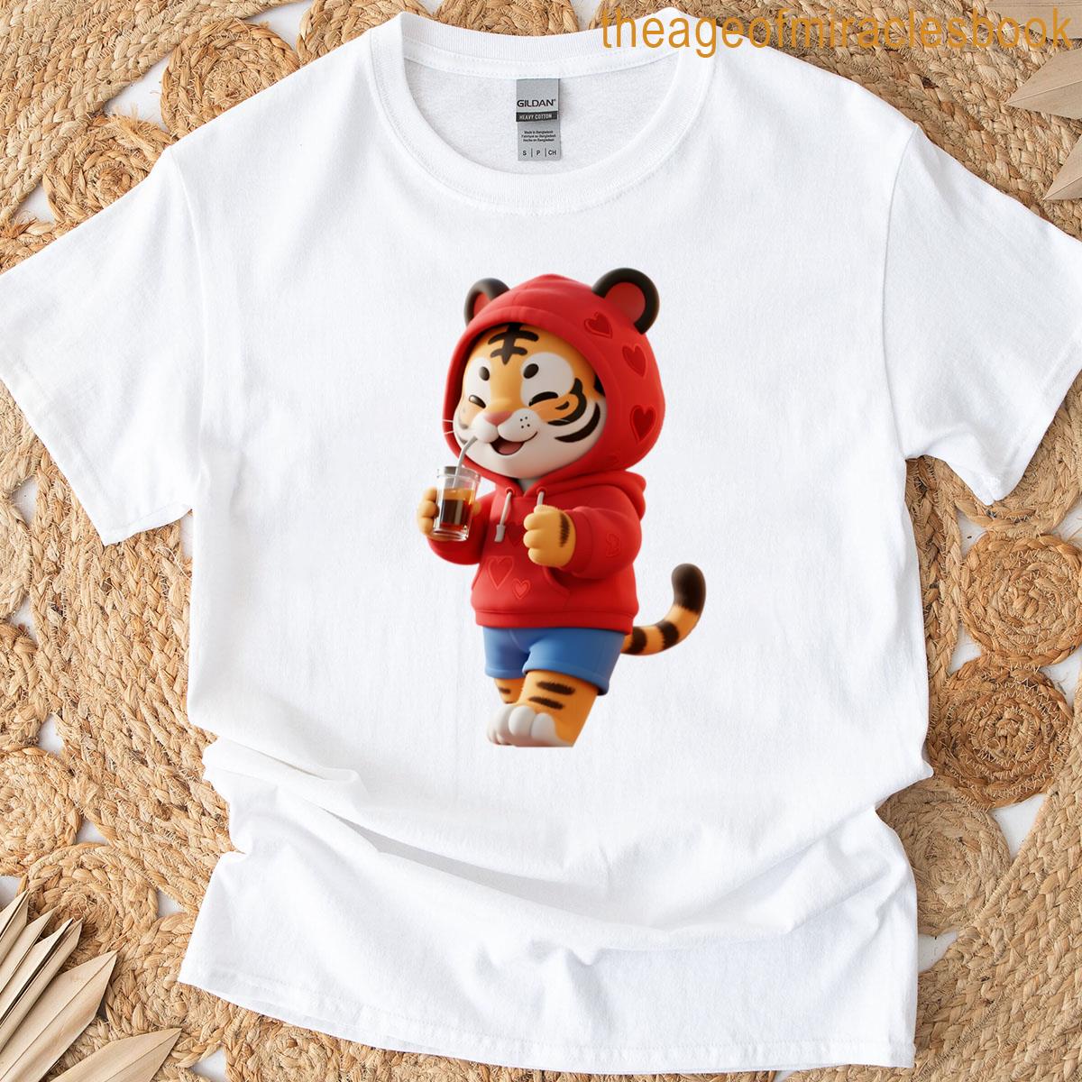 Cartoon Tiger Logo Oversized T-shirt