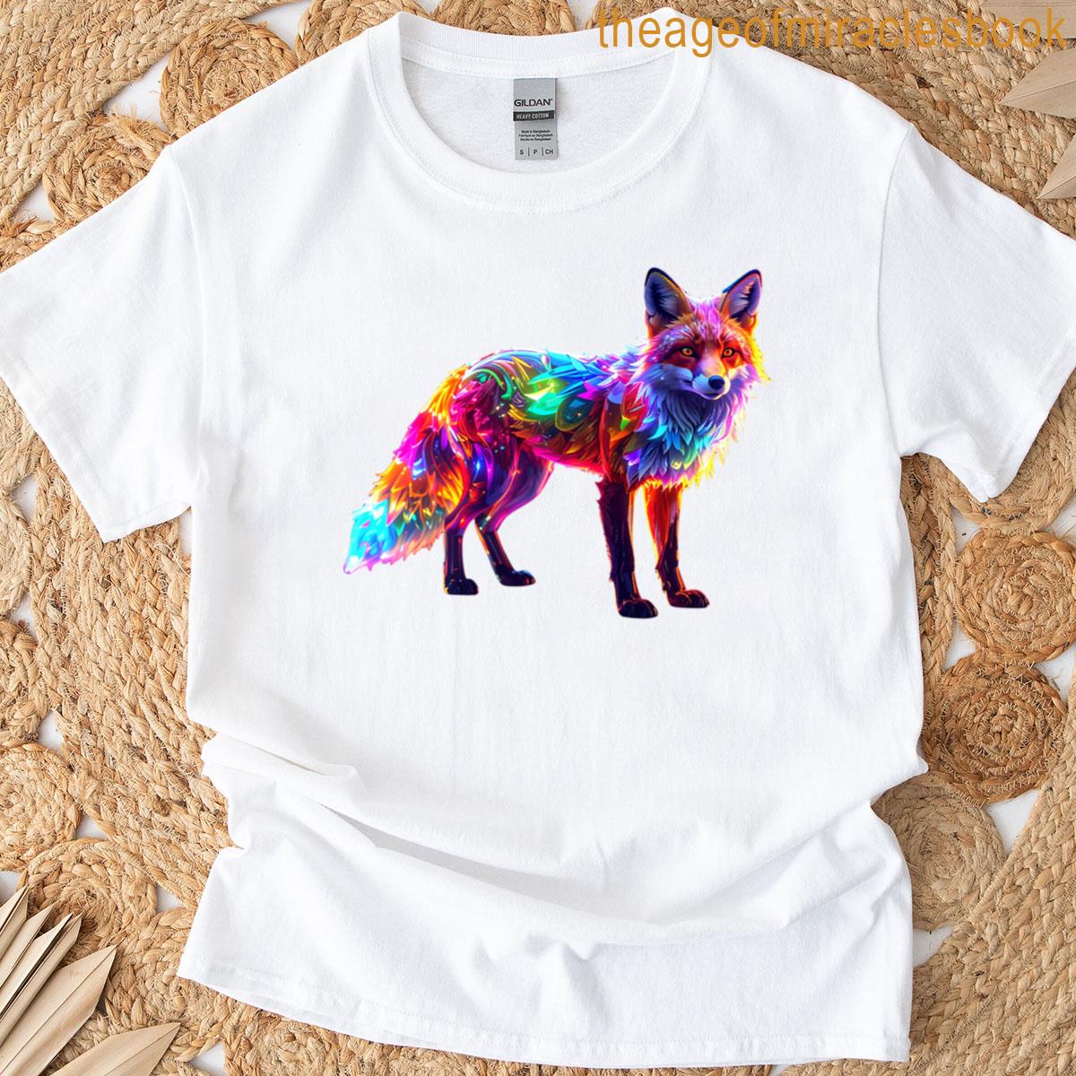 Colorful Glowing Fox T-shirt