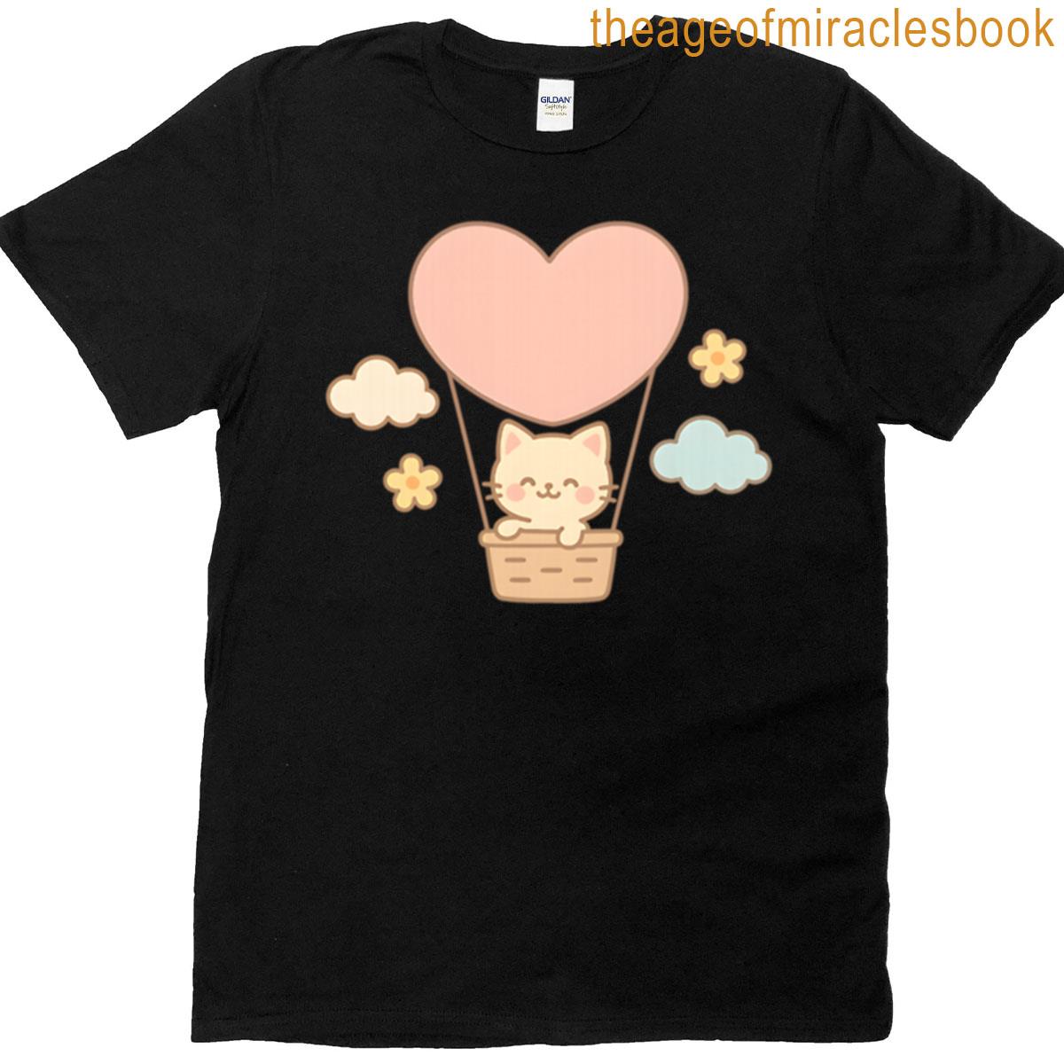 Cute Cat In Heart Balloon T-shirt