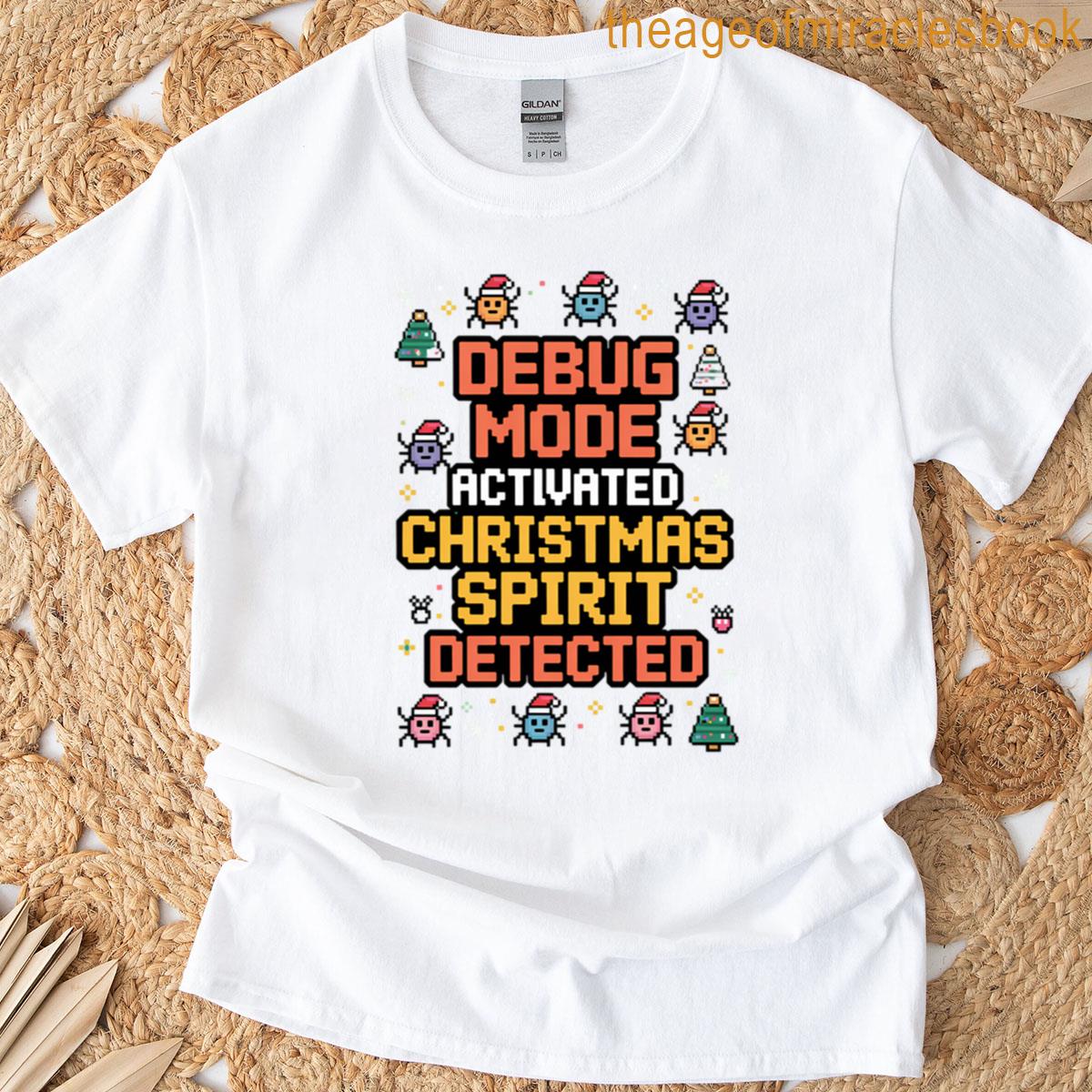 Debug Mode Activated Christmas Spirit Pixel Art T-shirt