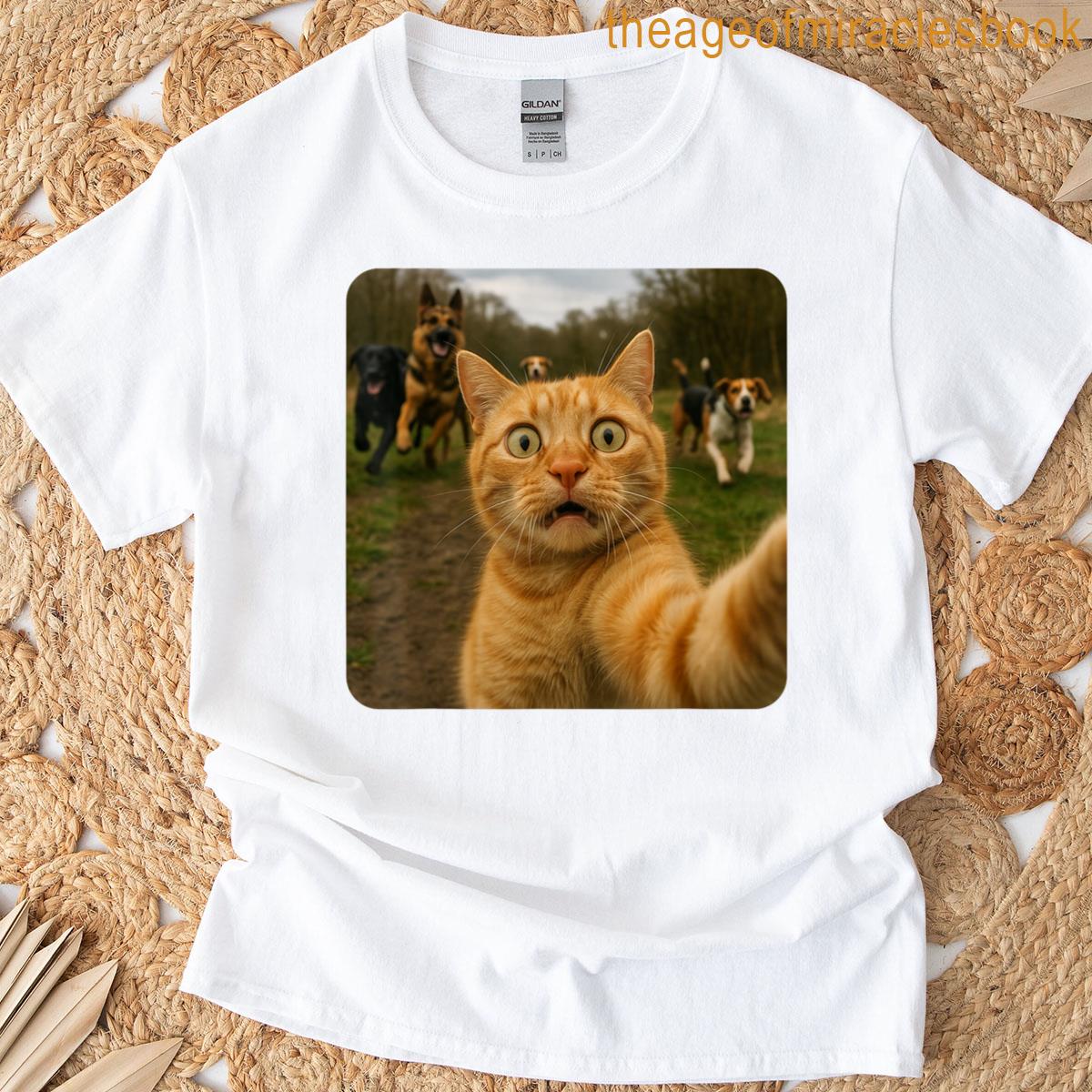 Funny Cat Selfie Design T-shirt