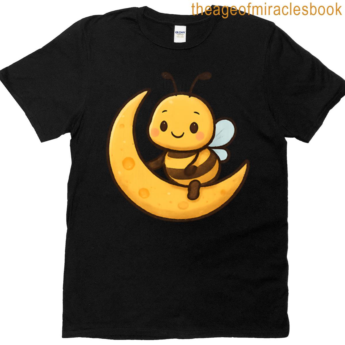 Honey Moon Bee Cute Illustration T-shirt