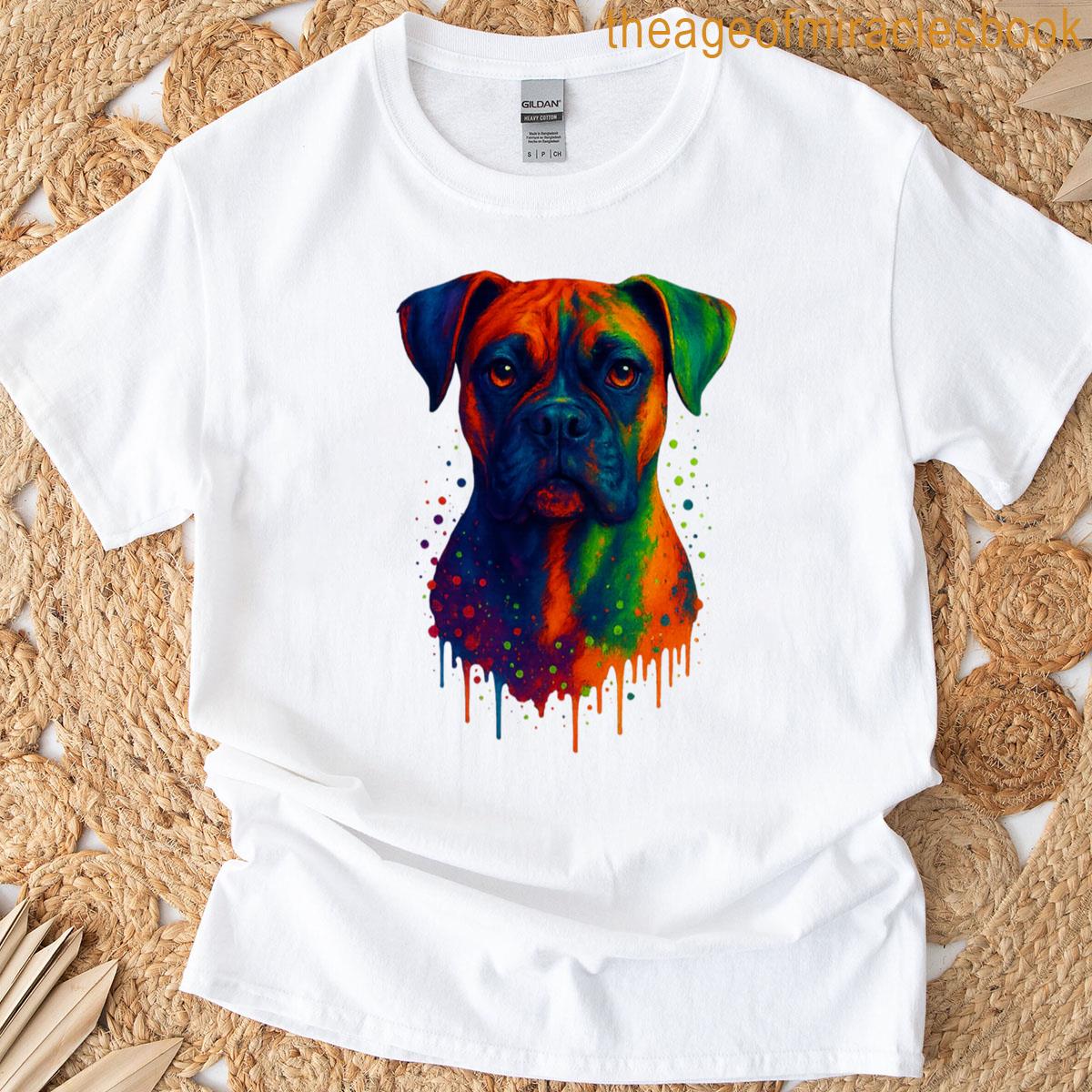 Neon Splash Boxer Portrait T-shirt