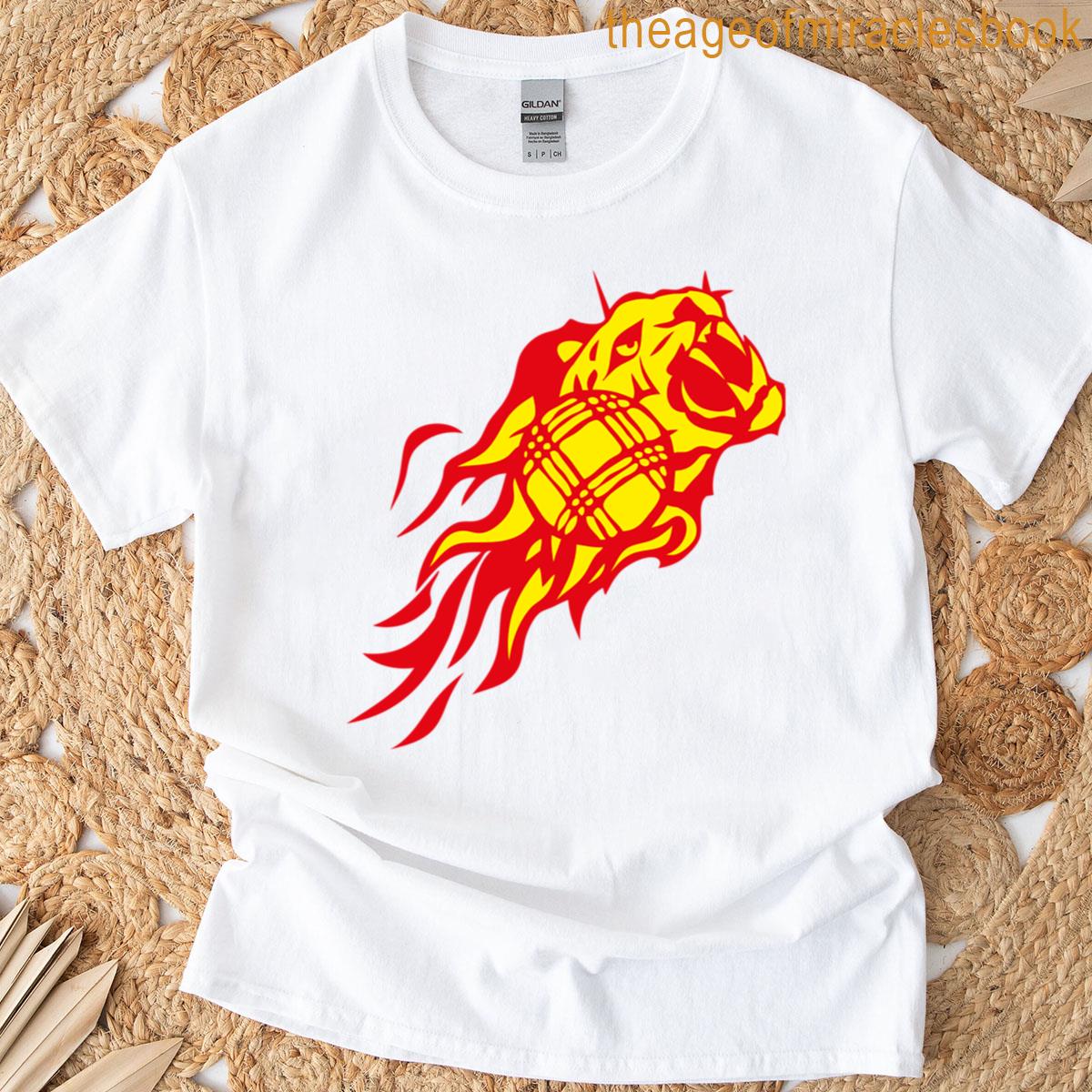 Petanque Tiger Flame Logo Fire Animal T-shirt