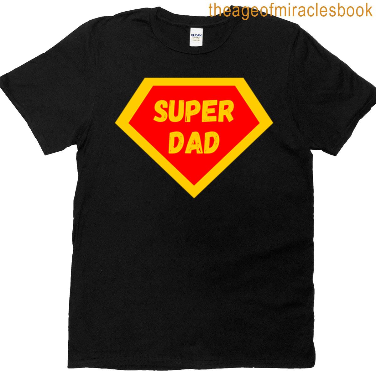 Super Dad Superhero Logo Red Yellow Comic Design T-shirt