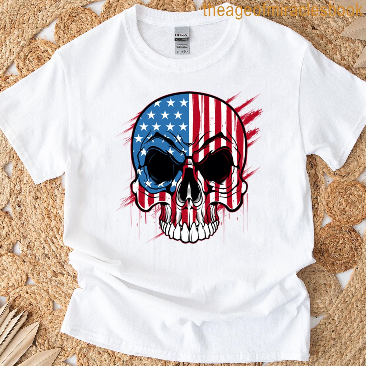 American Devil Skull On Halloween T-shirt