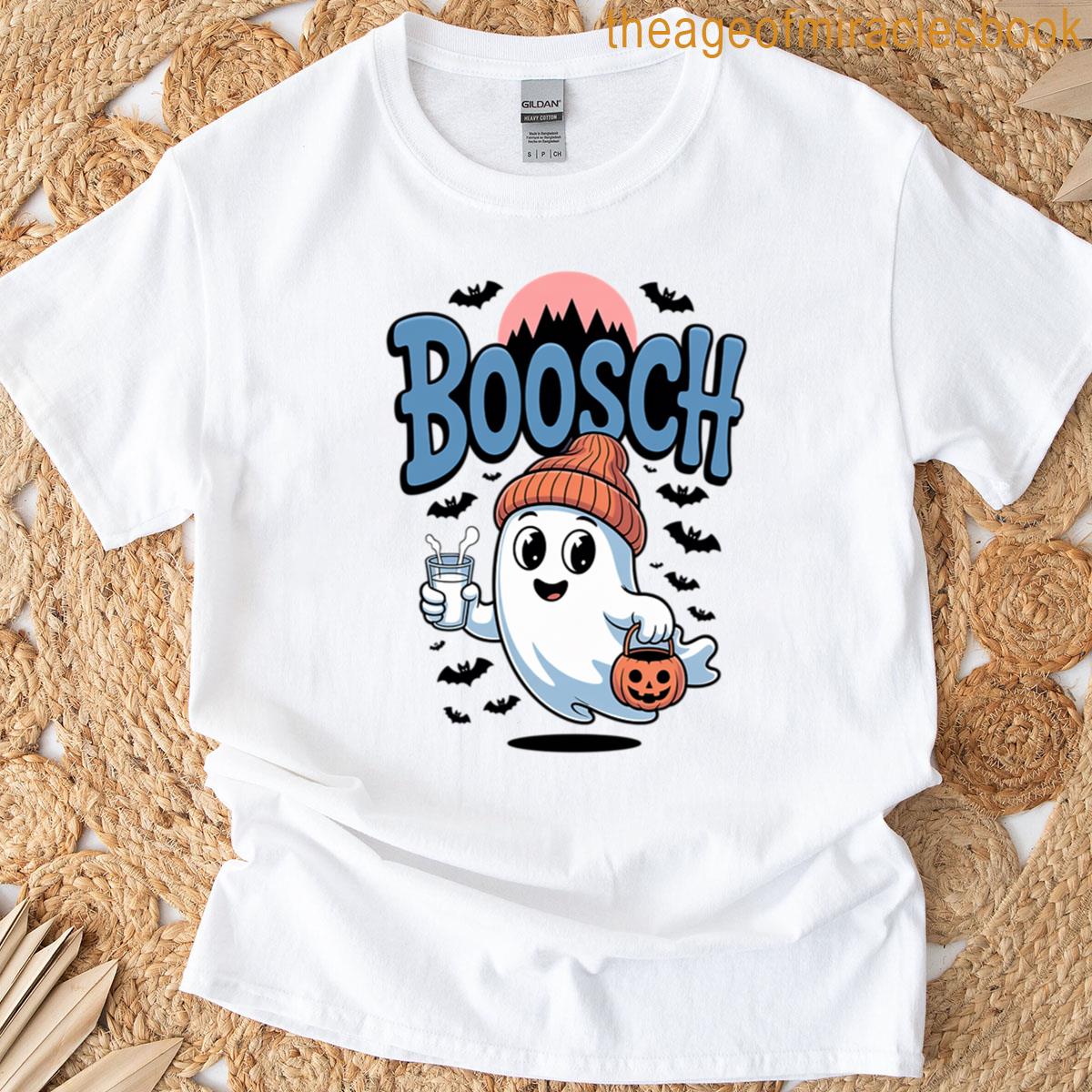 Boosch Ghost With Beanie And Drink T-shirt
