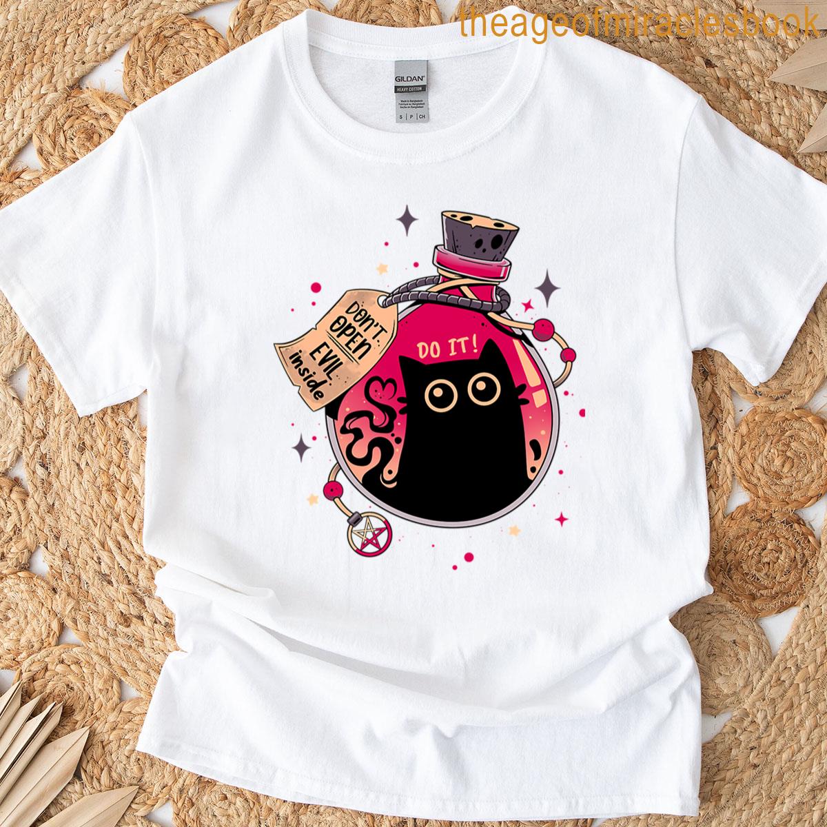 Bottled Menace – Evil Black Cat T-shirt