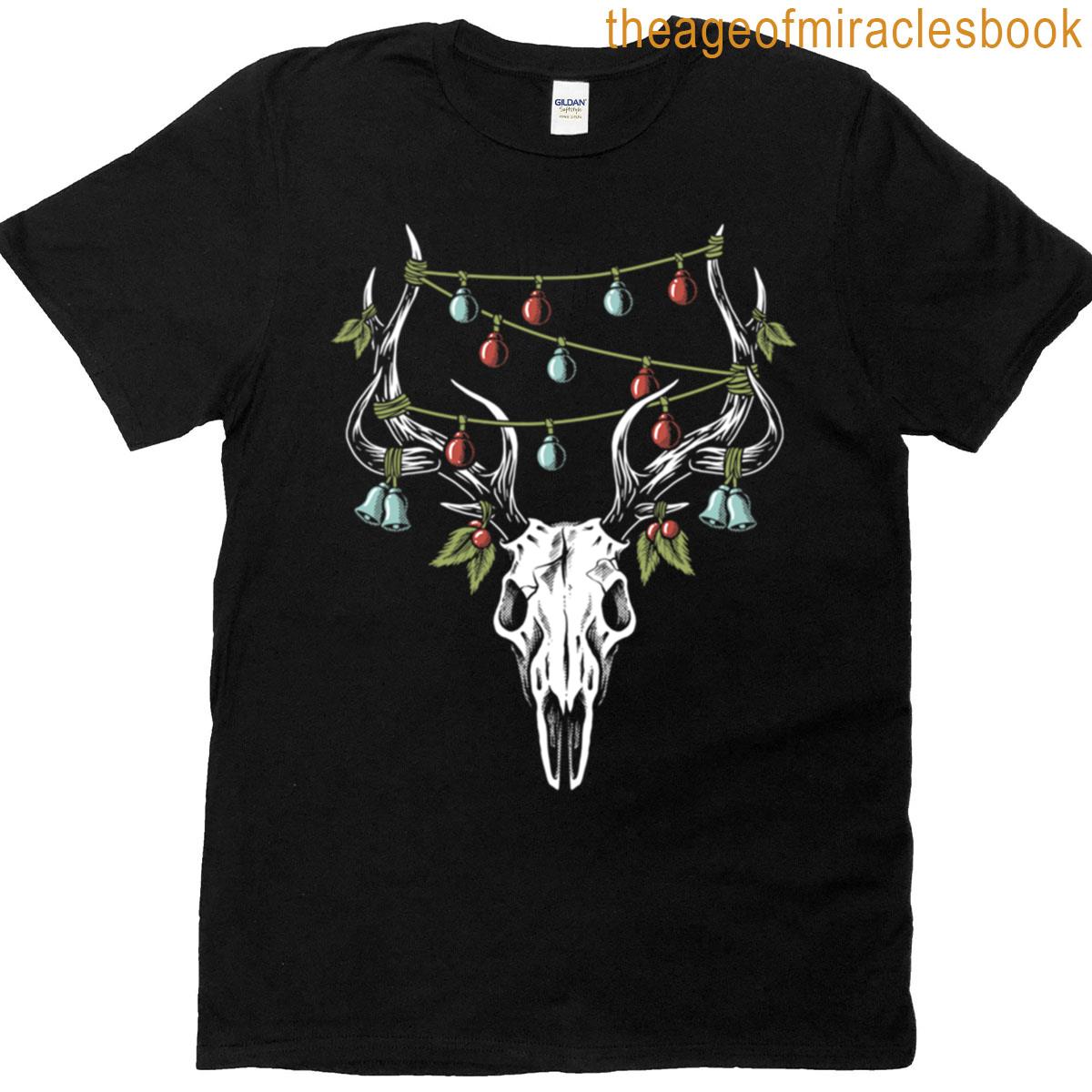 Christmas Reindeer Skull Decorations T-shirt