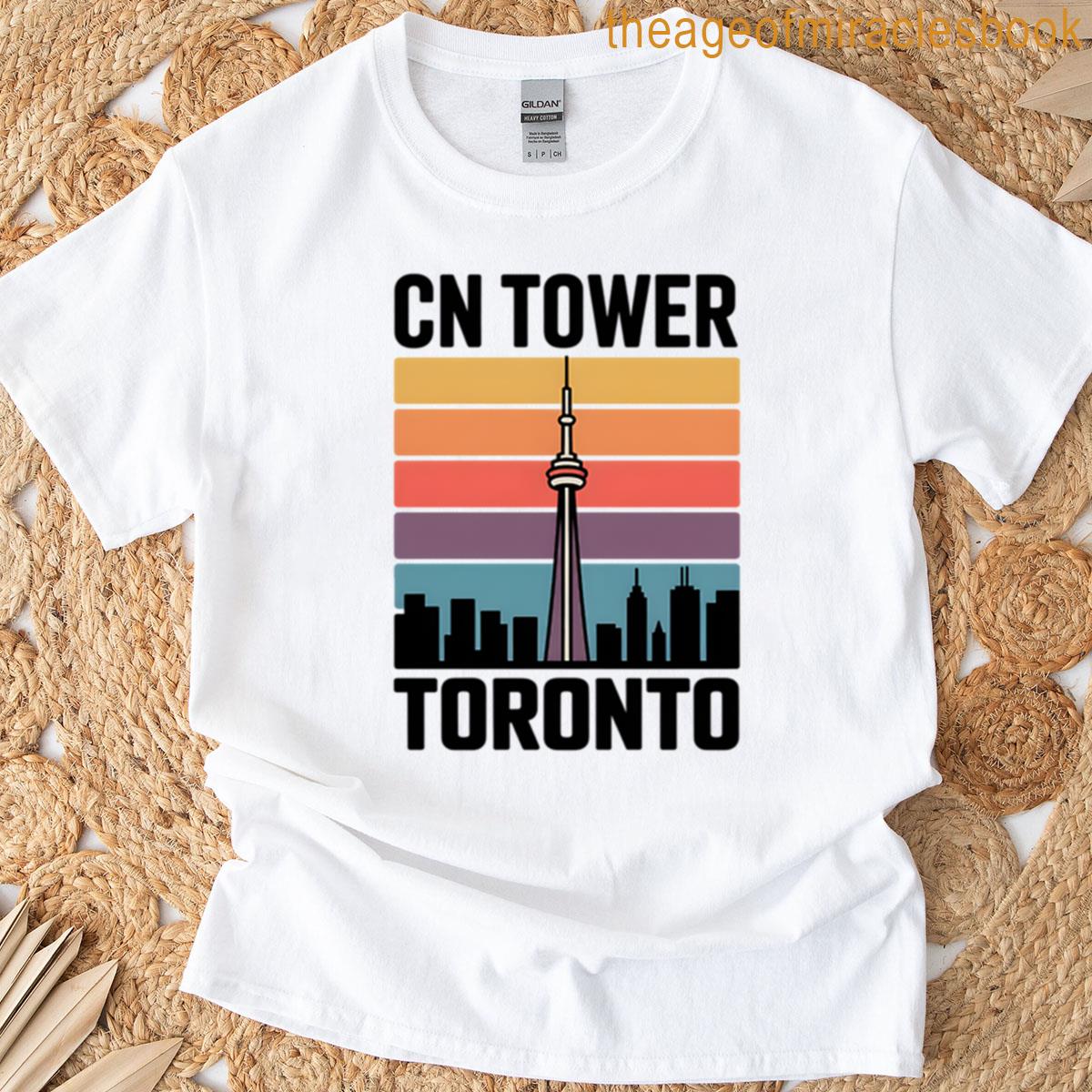 Cn Tower Toronto Retro Sunset Skyline T-shirt