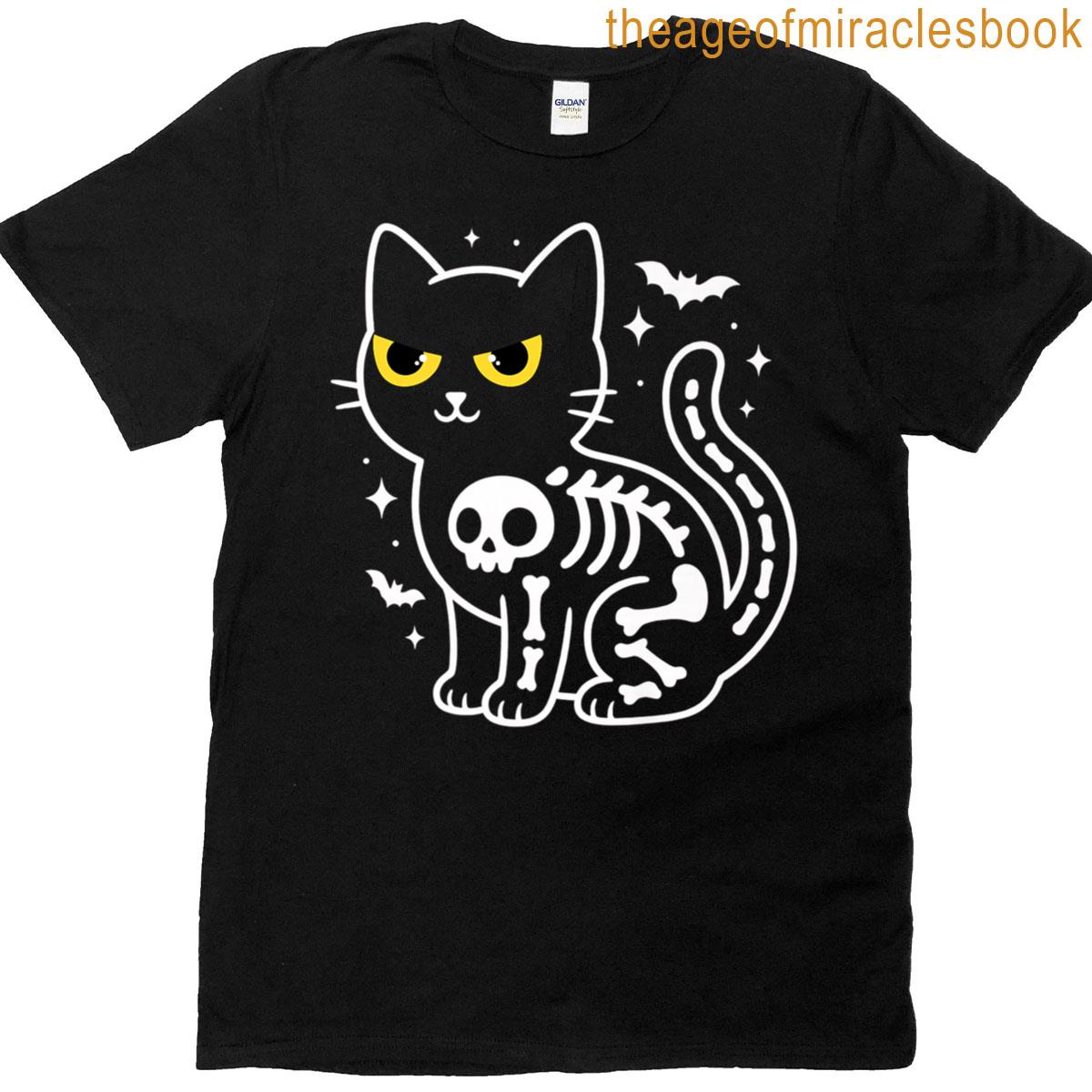 Cute Cat Skeleton Halloween Premium T-shirt