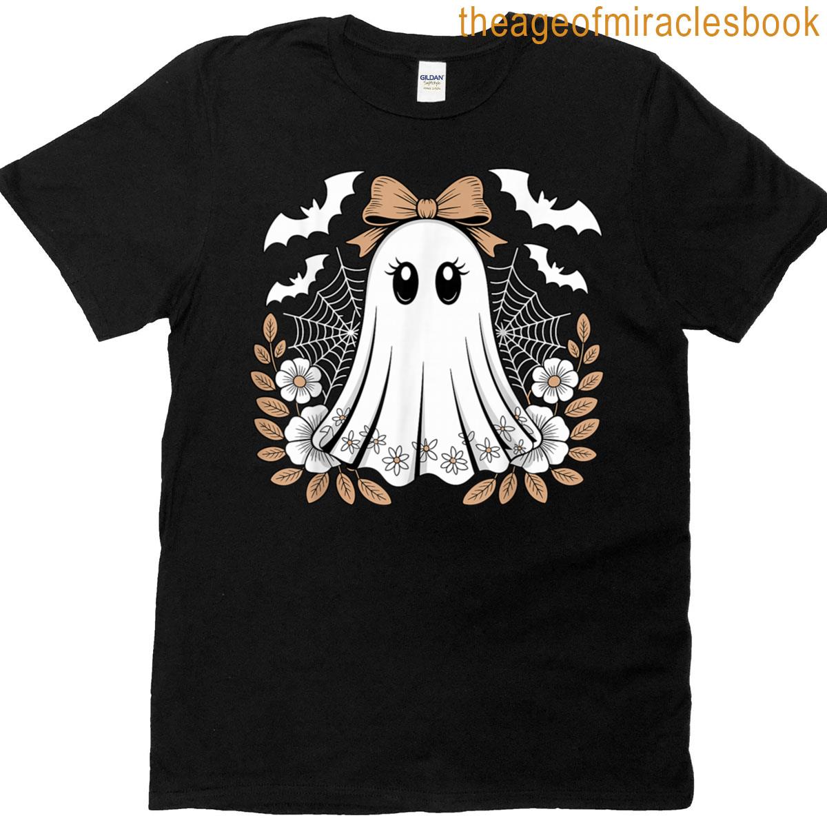 Cute Ghost With Bow Halloween T-shirt