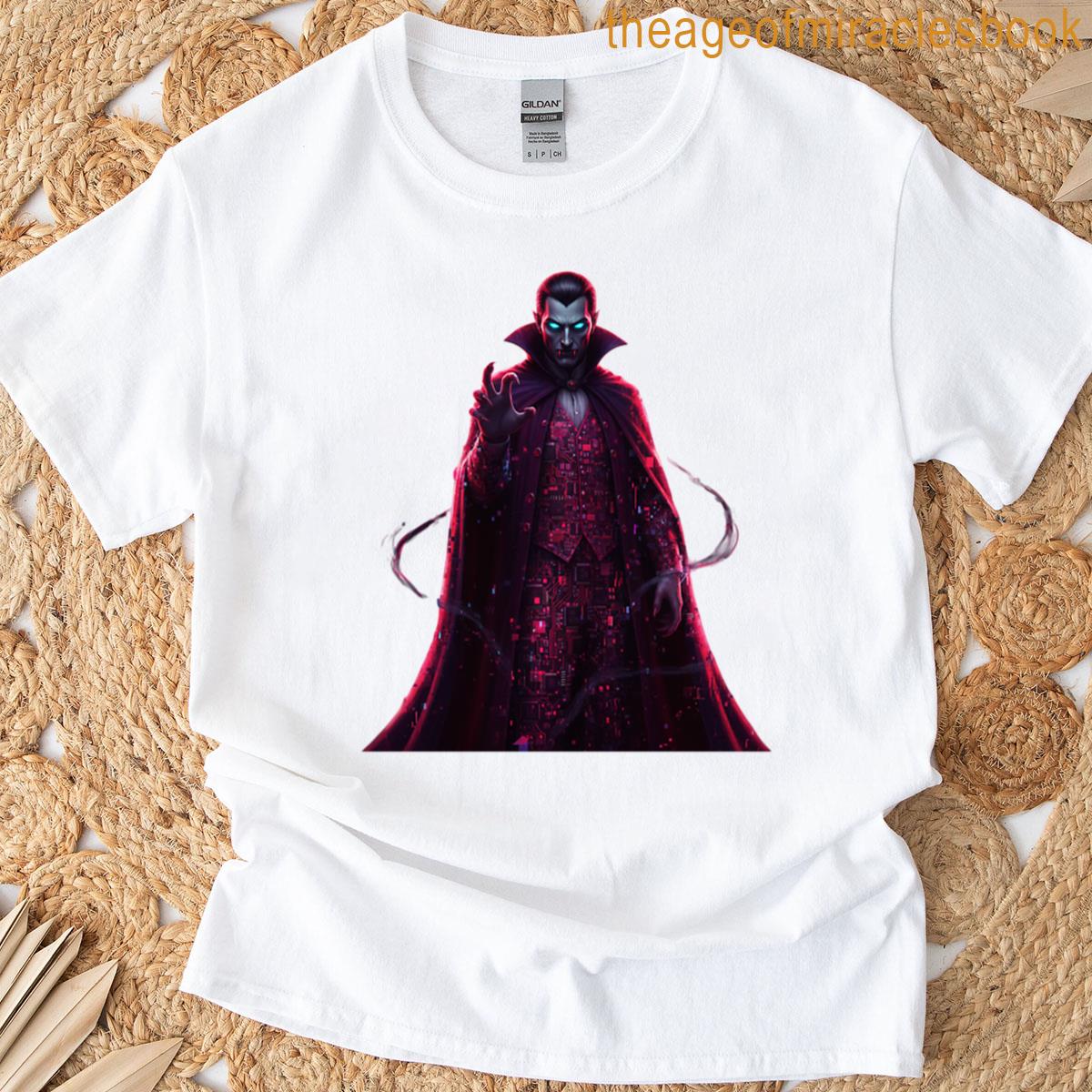 Digital Dracula Glitched Blood Code T-shirt