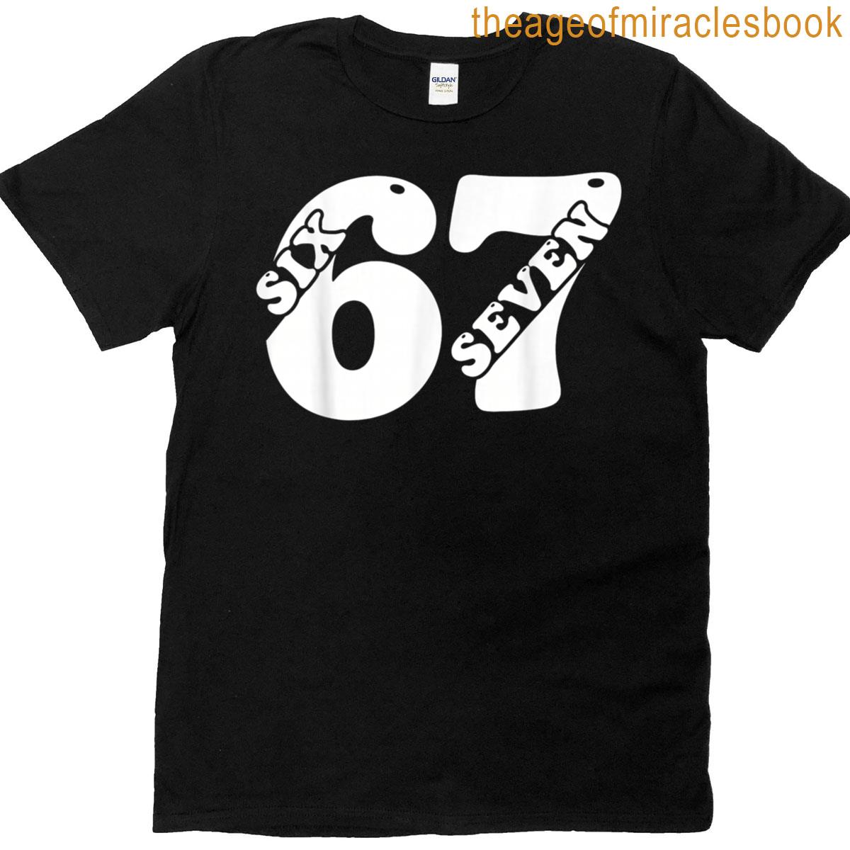 Fun Six Seven 6 7 Meme Design Groovy T-shirt