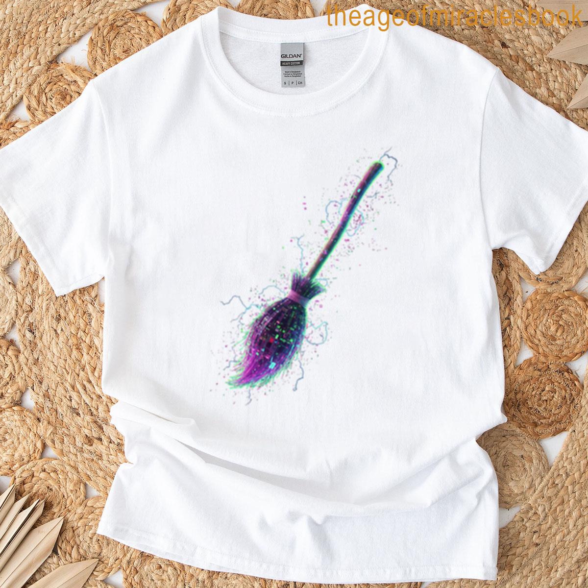 Glitched Broomstick Digital Flight T-shirt