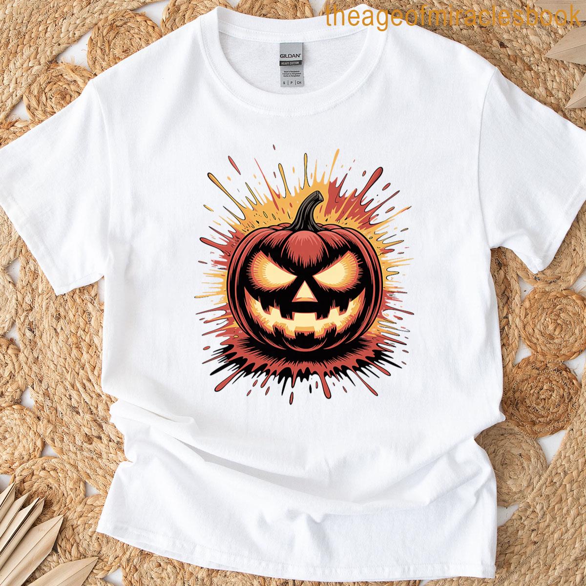 Halloween Pumpkin Splash Art Premium T-shirt