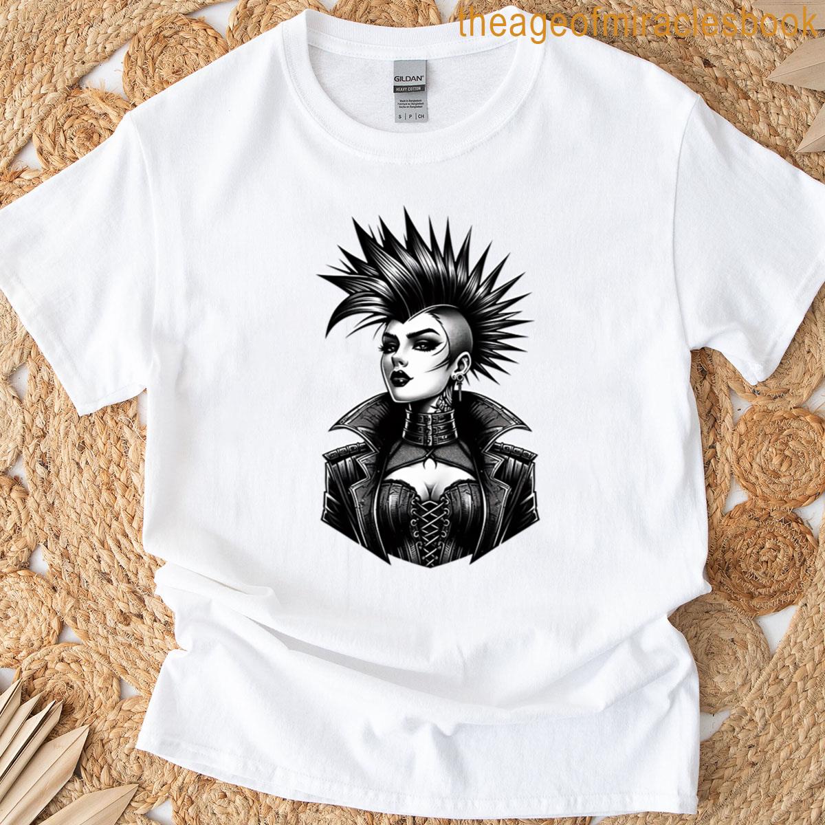 Punk Portrait With Mohawk And Leather Jacket T-shirt
