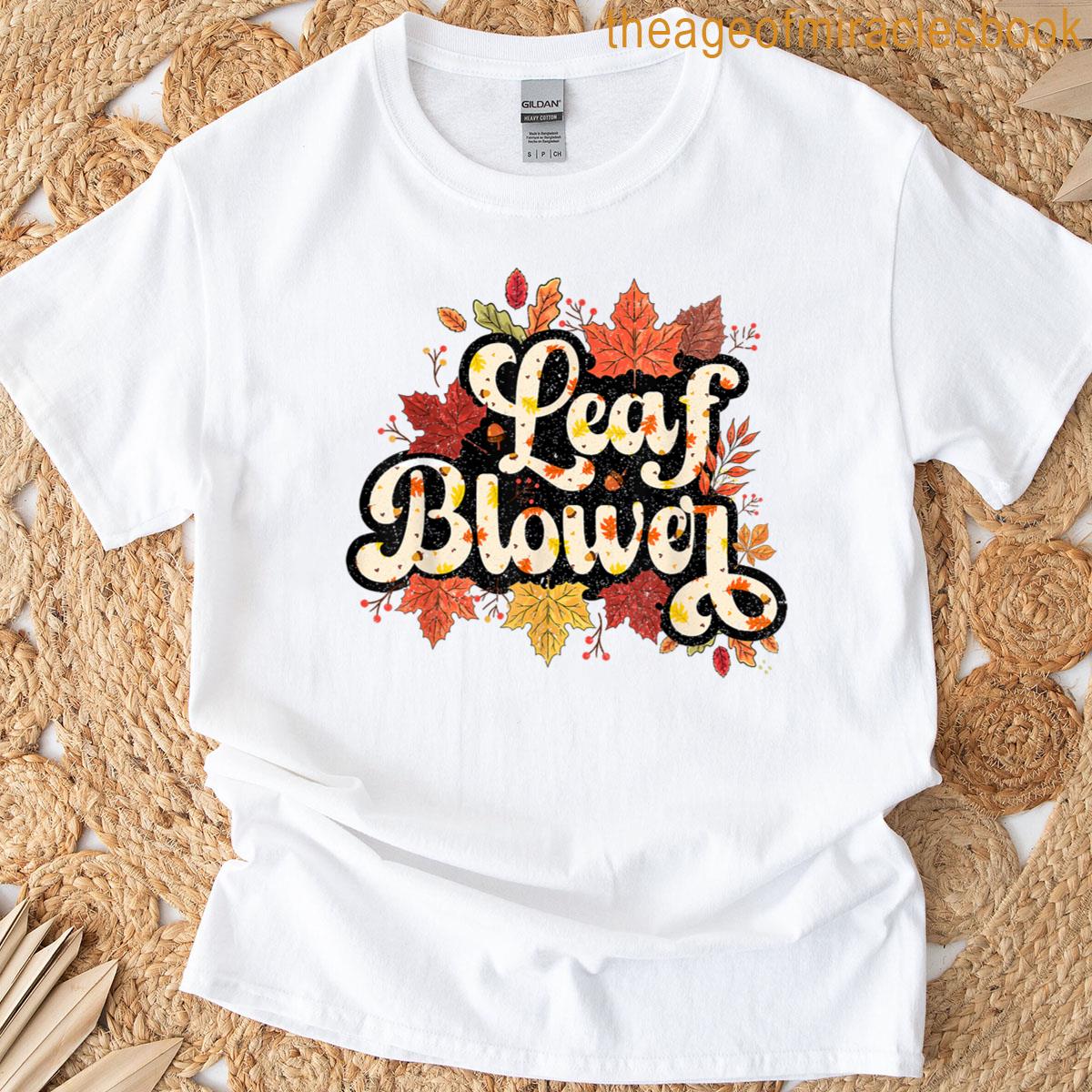 Spooktacular Fall Pun Tee Fun Sucking Leaf Blower Cozy Fall T-shirt