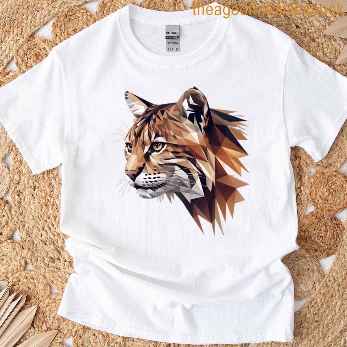 African Wildcat Profile Low Poly Polygonal Vector Illustration T-shirt