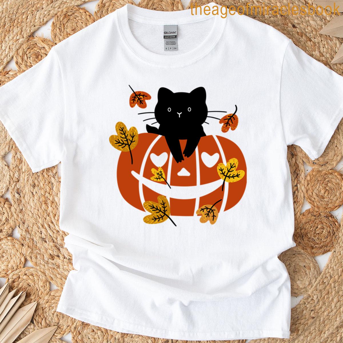 Black Cat And Pumpkin T-shirt