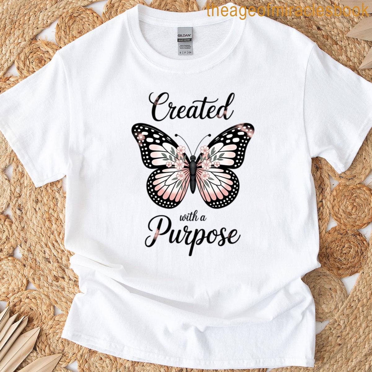 Created With A Purpose Butterfly Floral T-shirt