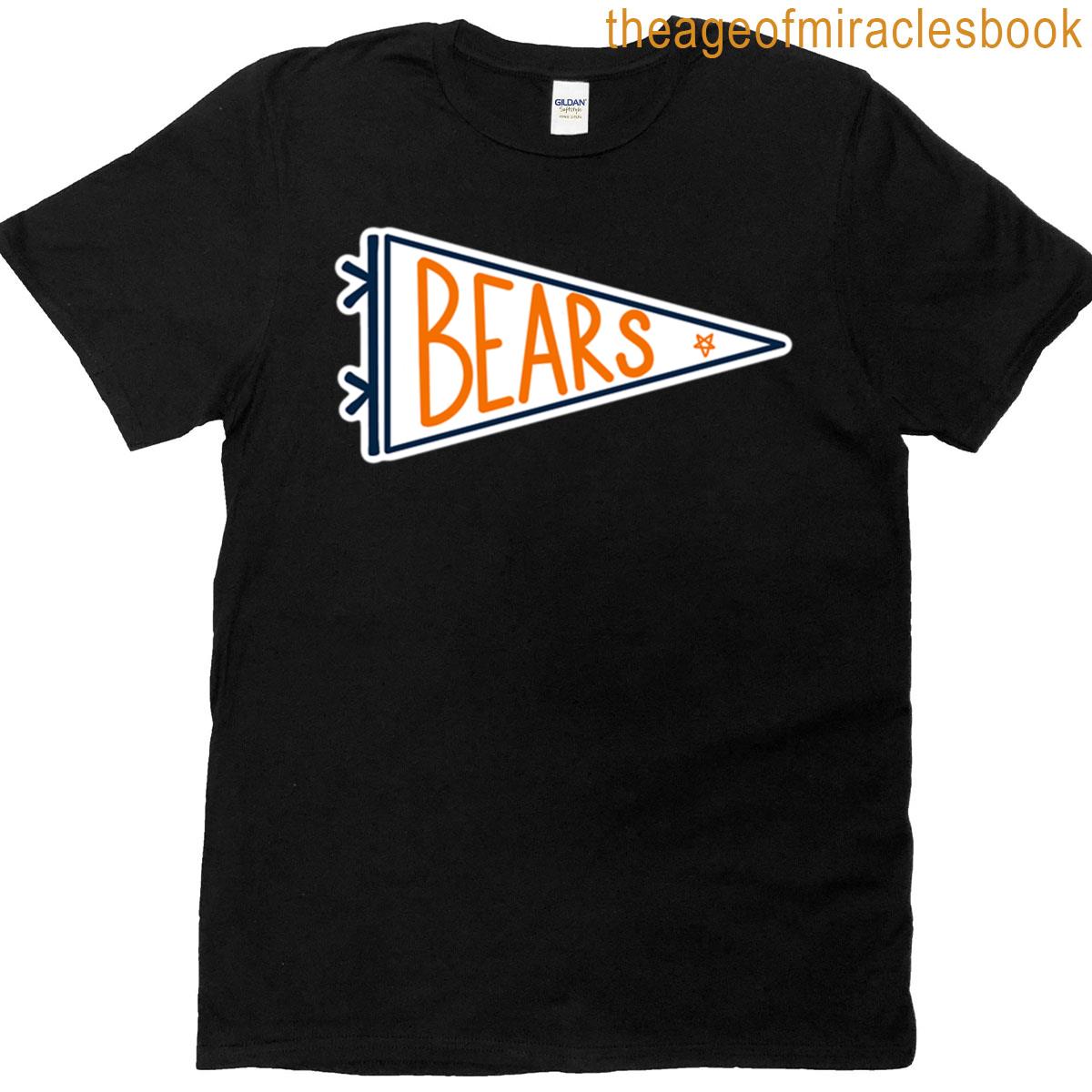 Navy And Orange Bears Pennant Flag T-shirt