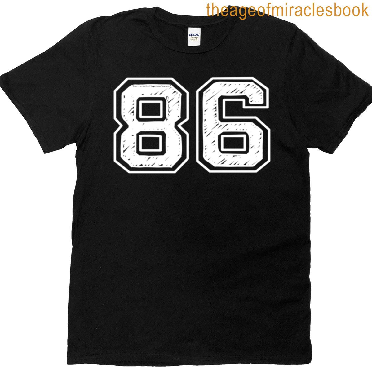 Number 86 Eighty Six White T-shirt