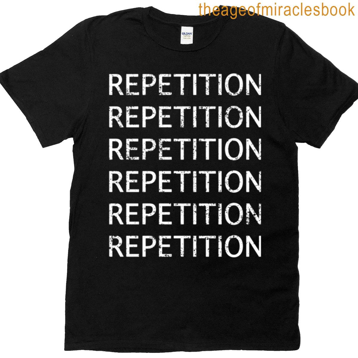 Repetition White On Black T-shirt
