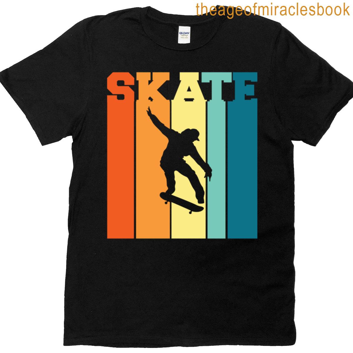 Skate Skate Lovers Rainbow Design T-shirt