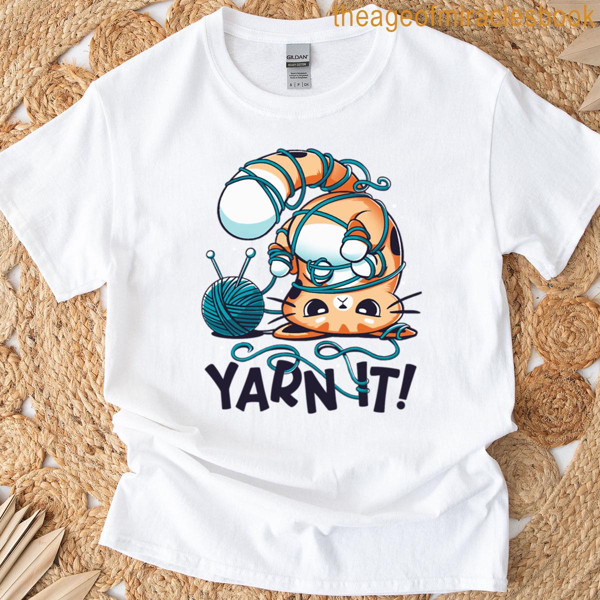 Yarn It – Cute Silly Cat T-shirt