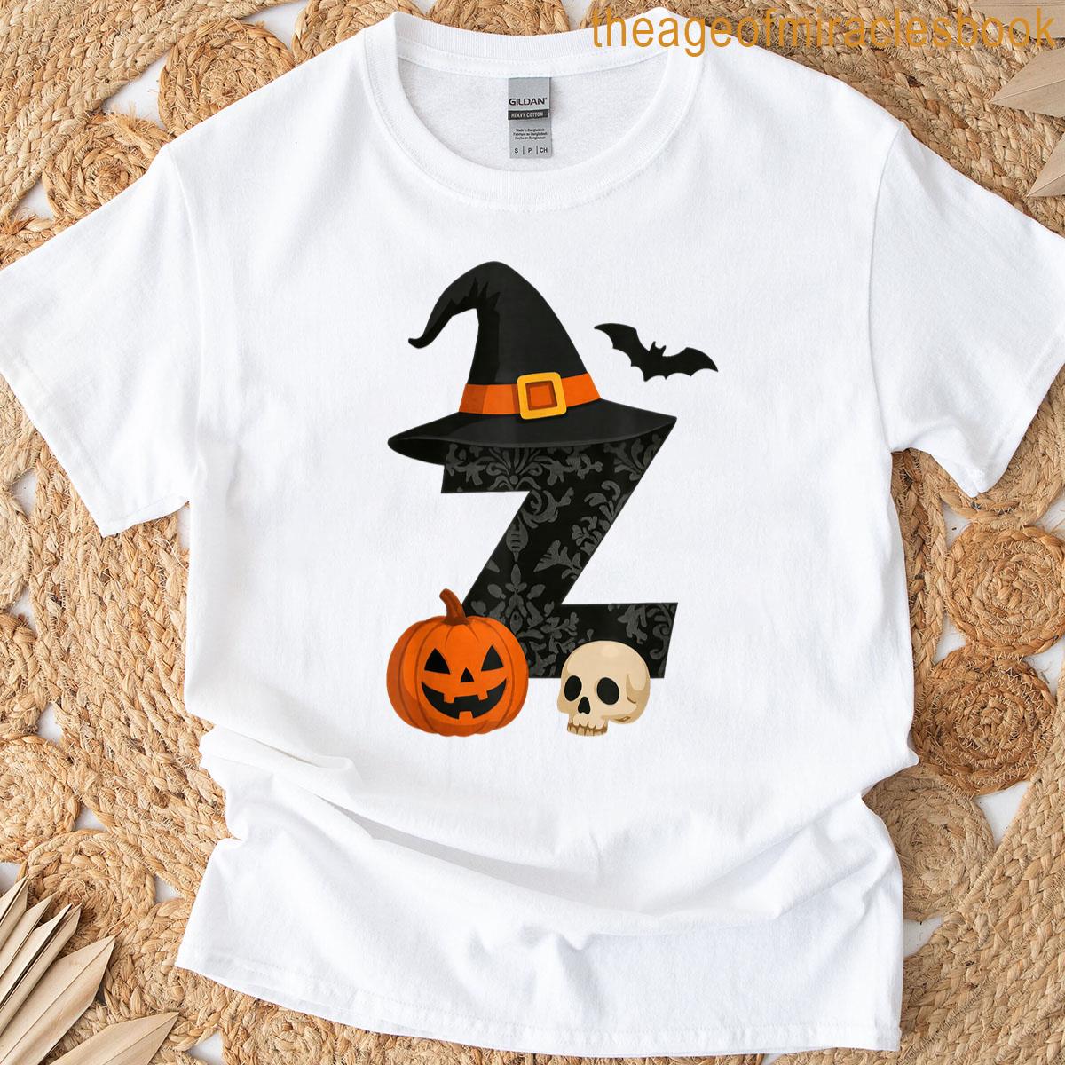 Z Spooky Halloween Witch Hat Pumpkin T-shirt