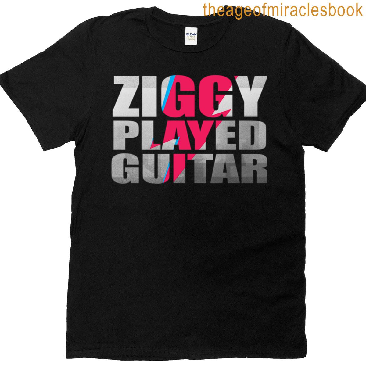 Ziggy Played Guitar On Black T-shirt