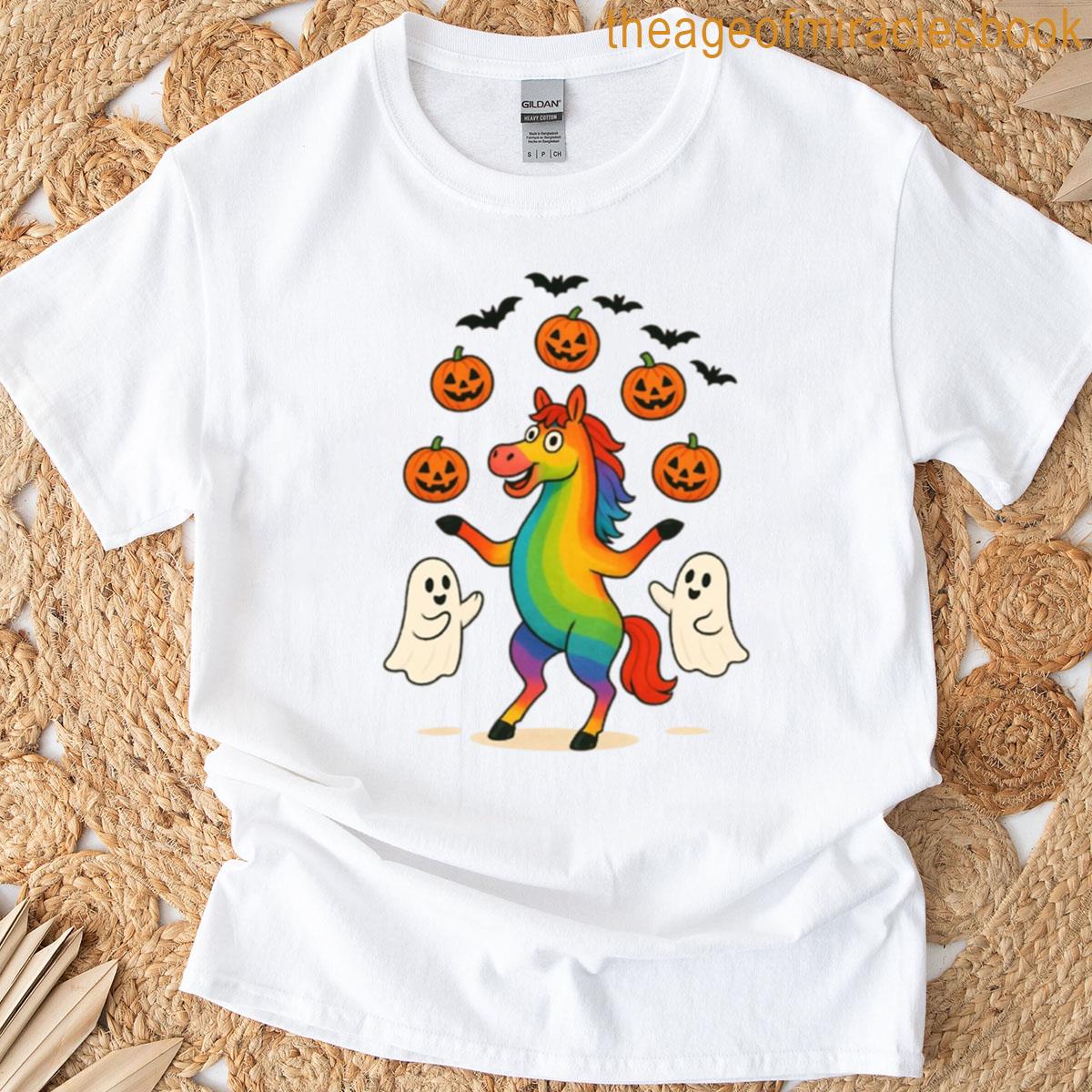 Cute Ghosts Pumpkins Halloween Fitted T-shirt