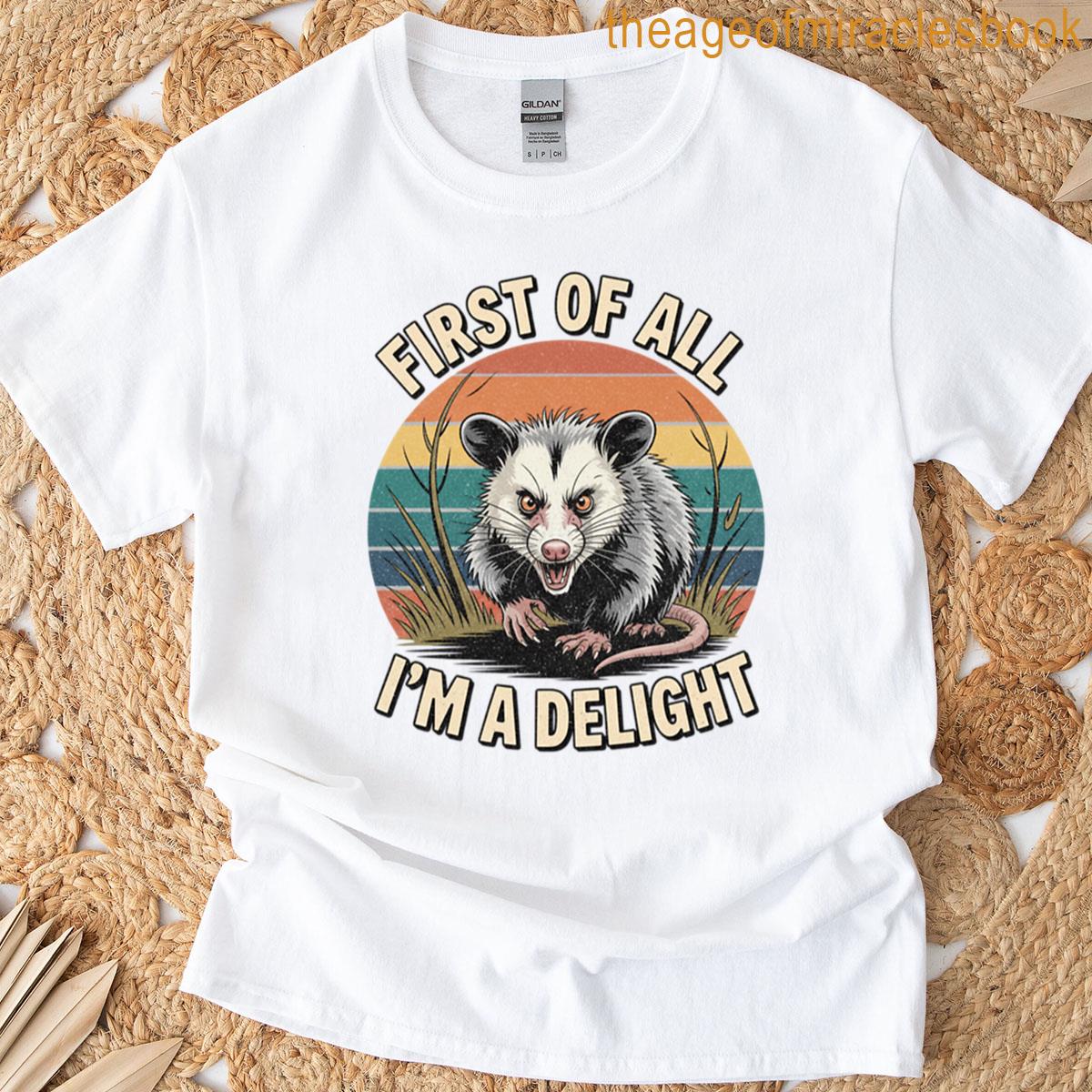 Fierce Opossum Delight Retro Sunset Oversized T-shirt